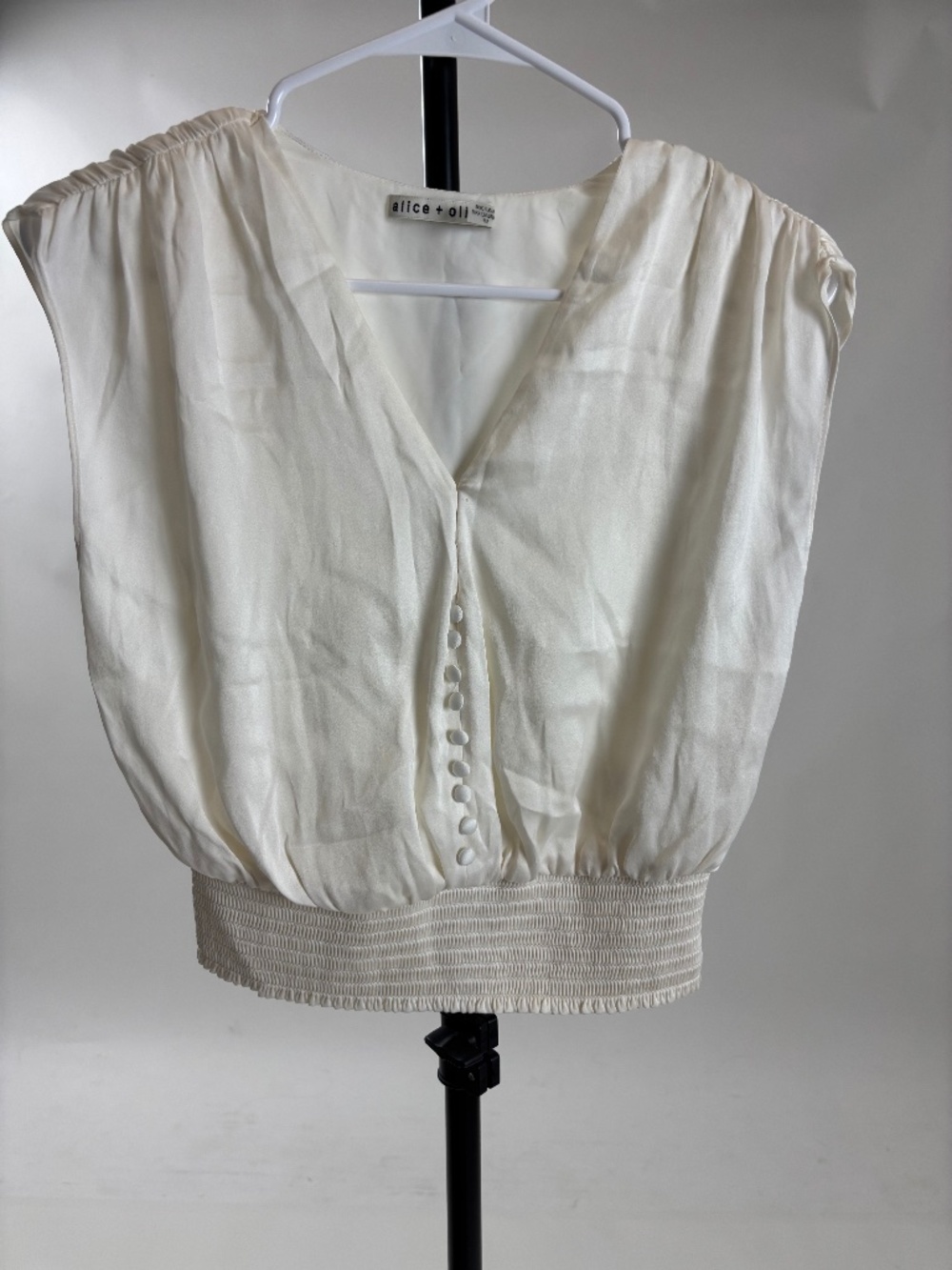 White v-neck crop top Alice + Olivia